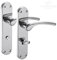 Polished Chrome Door Handles on Backplate - Lever on Bathroom Thumb Turn Backplate