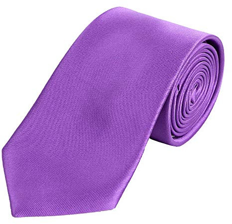 DonDon Herren Krawatte 7 cm klassische handgefertigte Business Krawatte Flieder Violett für Büro oder festliche Veranstaltungen