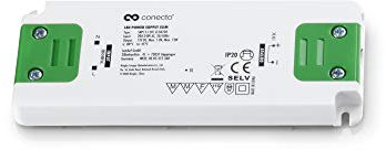 conecto LED Netzteil Transformator - 12 Volt LED-Trafo für LED Leuchtmittel und Lampen 12 Watt - Slimline (Steckeranschluss direkt)