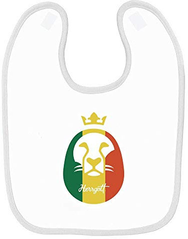 Lätzchen für Babys, bedruckt, Löwe, Reggae, Weiß