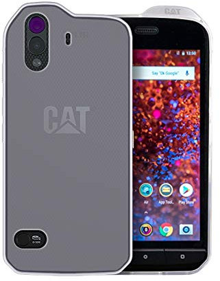 caseroxx Schutzhülle für Cat S61 in weiß-transparent – Flexibles TPU-Case aus stoßfestem Gummi, passgenaue Handy-Tasche mit Kantenschutz & rutschfestem Grip