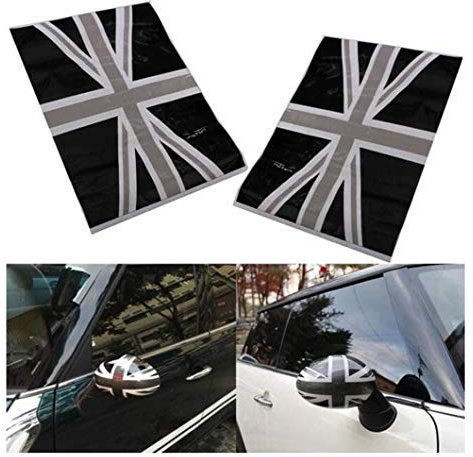 SUCAN Pezzi Di Nero Union Jack Bandiera Vinile Specchi Adesivi Per Mini Cooper