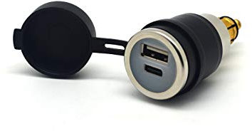 Cliff Top 28W Motorcycle USB-A & USB-C Hella (Din) Charger, Compatible with BMW Motorcycles