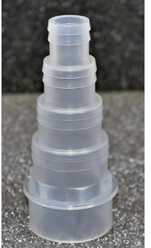 43mm/1.5 Solvent Weld 4-Stepped Hosetail (Clear) – for Flexible Hose (20mm, 25mm, 32mm & 38mm ID) | Barbed Hose Fitting | Multi Hose Adaptor | Corrugated Pond Pipe