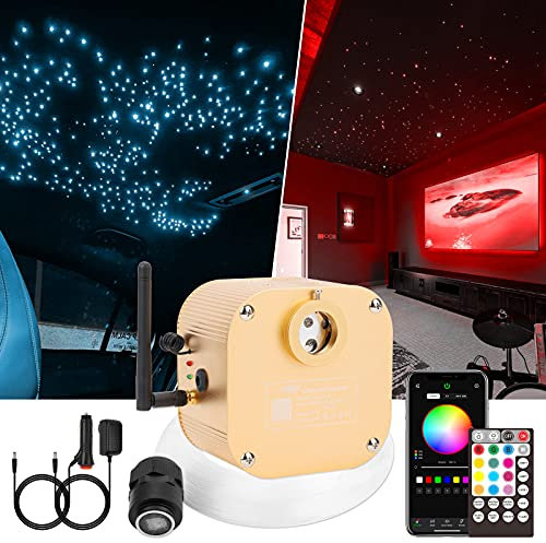 CHINLY Bluetooth 16W RGBW Twinkle LED Fiber Optic Star Deckenleuchten Kit APP/Fernbedienung 450cs*0.75mm* 3m f¡§1r Zuhause/Auto