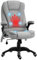 Vinsetto Office Chair, Ergonomic Desk Chair with 6-Point Massage and Back Heated, Linen-Feel Fabric Computer Gaming Chair with Arms, Lumbar Support, Light Grey