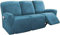 HKPLDE Samt Stretch Sesselschoner Zum 3 Sitzlehne Sesselbezug 8 PCS for Armrest Recliner Möbelschutz-Blau