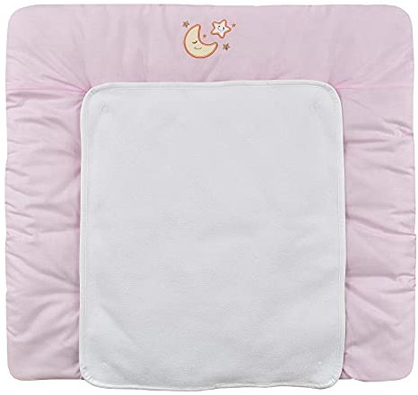 Baby Delux Wickelauflage 70x75 cm weiche Wickelunterlage Wickeltischauflage mit Frotteeauflage wasserdicht (Traumland Rosa)