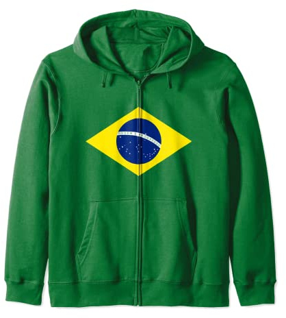 Bandiera del Brasile Felpa con Cappuccio