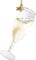 SIKORA Champagner Glas besondere Weihnachtskugel Glas Christbaumschmuck Deko Figur Weihnachten Anhänger Ornament - Trend Line - BS554