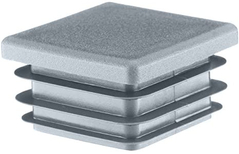 EMFA Lamellenstopfen 90x90 mm Grau – Kunststoff Vierkantstopfen für Vierkantrohre | Endkappen zur Rohrabdeckung - 4 Stück