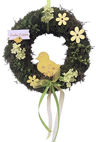 CREAFLOR HOME Türkanz Osterkranz D. 28cm mit Küken gelb