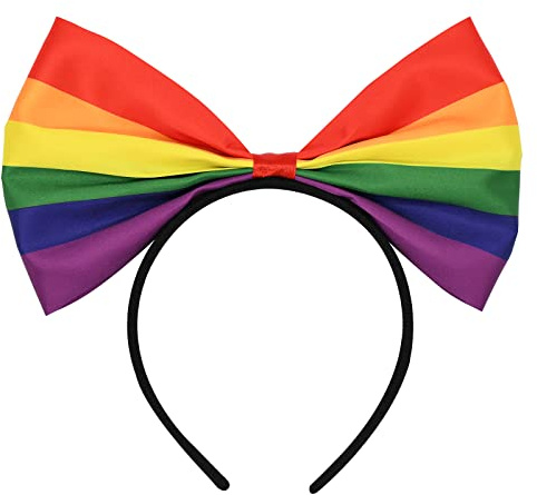 Regenbogen-Stirnband mit Schleife, Pride-Kopf, Bopper für Frauen, Pride Rainbow Haarschmuck