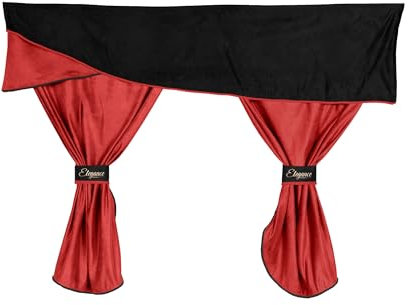 F-CORE Gardinen volle sätze (3-in-1) LKW für Renault T 01.14-04.21 Schlafendes Fahrerhaus Mit Sensor ROT