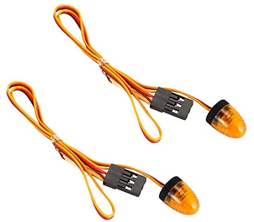 KEEDA 2 Stück RC LED Licht Rotierende Blinkende Lampe Polizei Beleuchtung für 1/8 1/10 RC Modell Auto HSP SCX10 1/14 RC Car Tamiya Traktor RC Engineering Truck (Gelb)