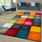 TT Home Wohnzimmer Teppich Bunt Kurzflor Wohnzimmerteppich Meliert 3D Optik Geometrisch, Farbe:Grau Rot Gelb, Größe:160x230 cm
