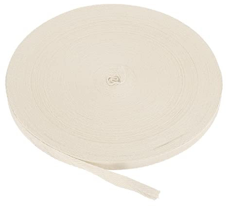 PATIKIL Baumwollband Baumwolle Gurtband 10mm x 45m, Schrägband Baumwoll Nahtband Köperband Saumband Einfassband Stoffband Webband zum Nähen für DIY Basteln Stricken Verpackungen, Beige