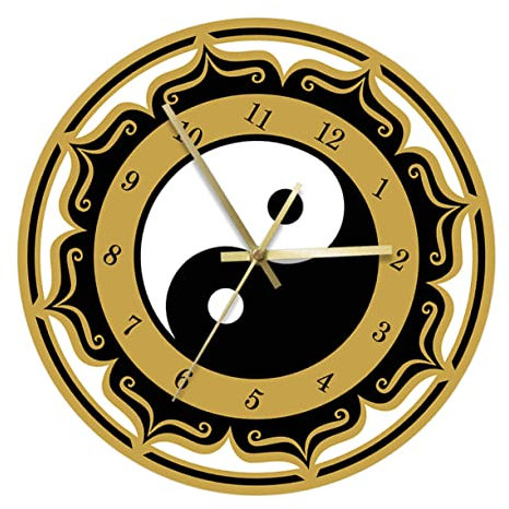 HOMSFOU Land Wanduhr Schlafzimmer Geschenk Ohne Büro Wohnzimmer Kreative Kunstwerk Yang Uhr Betrieben Chinesisch Ultrarunde Wand Dekorative Dekoration Wohnmuster Acryl Hängend Für