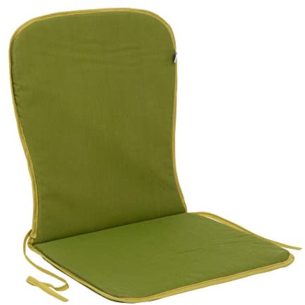 PATIO Stuhlauflage Niedriglehner 74 x 38 cm Sam Monoblock Auflage Sitzauflage Stapelstuhl grün mit Schnüren Indoor & Outdoor