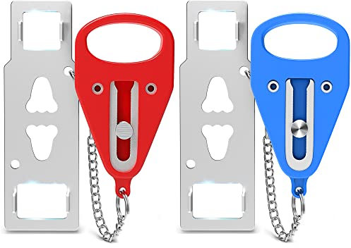 Portable Door Lock,2Pack Hotel Door Lock for Travel,Extra Lock for Additional Privacy and Safety in Home,Hotel and Apartment,Protect Family Security in Traveling,Home,Hotel,Apartment,AirBNB