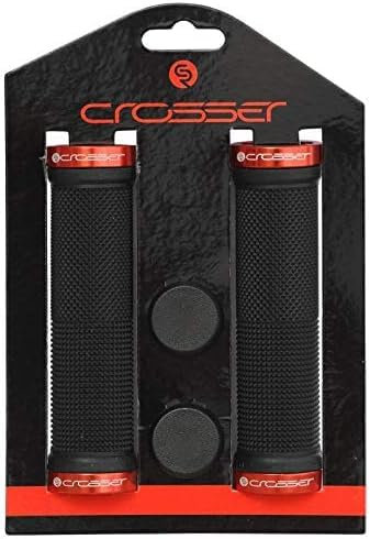 Crosser Ergonomische Fahrradgriffe für EIN angenehmes Griffgefühl für Scooter Cruiser Urban Bike Dreirad Rad Stuhl Mountain Bike Road Bike MTB BMX (Schwarz/Rot)