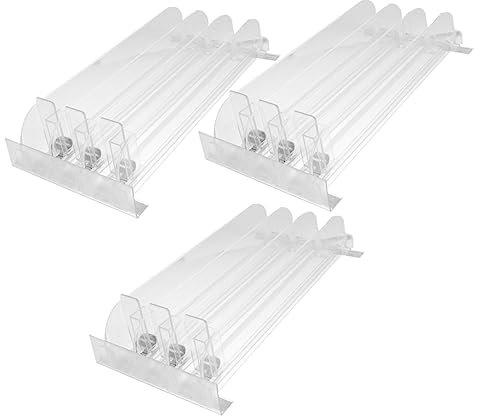 Zerodeko 1 Set Shelf Pusher Beverage Soda Can Dispenser Pusher Machine Plastic Storage Bins for Shelves Water Bottle Shelf Automatic Drinking Pushers White Snack Bottle Container 35c