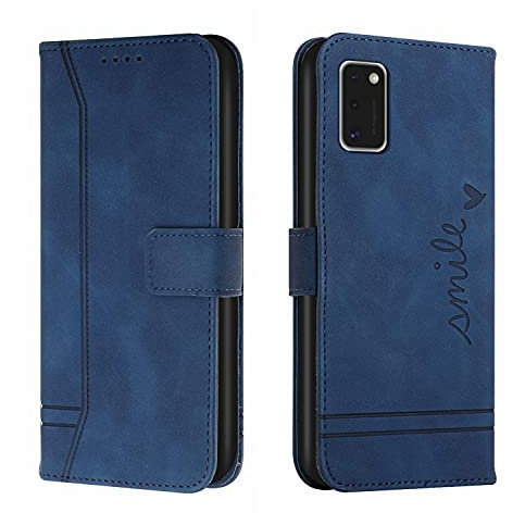 Trugox Handyhülle für Samsung Galaxy A41 / A405 Hülle Klappbar Klapphülle mit Kartenfach Handytasche Handy Schutzhülle Tasche Leder Wallet Flip Case Slim Book Cover - Blau