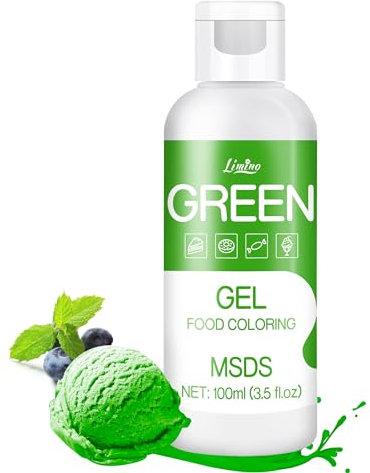 Lebensmittelfarbe Gel - 100ml Gel Lebensmittel Farben für Kuchen, Backen, Kekse, Macaron - Zuckerfrei Konzentrierte Farbe Food Coloring für Tortendeko, Getränken, Osterei, DIY Slime (Grün)