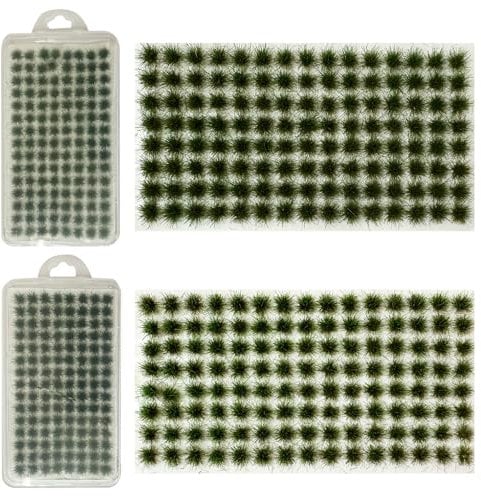 Woohome Miniature Bouquet De Fleurs Colorées, Bouquet d'herbe Statique Modèle Groupe De Végétation Bouquet d'herbe Statique Modèle DIY Train Paysage Ferroviaire Paysage Bouquet d'herbe Fleur (Vert)