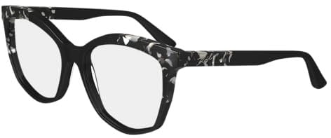 Karl Lagerfeld Unisex KL6154 Sunglasses, 013 Black/Marble Black, 55
