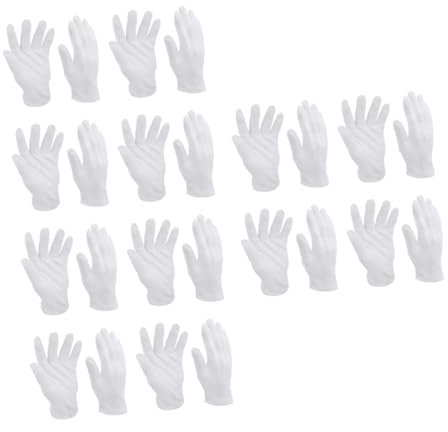 HOMSFOU 12 Paare Weiße Handschuhe praktische Handschuhe Reinigungshandschuhe Handschutz Arbeitshandschuhe Schutzhandschuhe Etikette Performance Handschuhe Wen Wan Arbeitsschutz Baumwolle