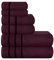 MyOwn Ultra Soft 6er-Pack Baumwoll-Handtuch-Set, enthält 2 übergroße Badetücher 70 x 140 cm, 2 Handtücher 40 x 60 cm und 2 Waschbetten 30 x 30 cm, Burgunderrot