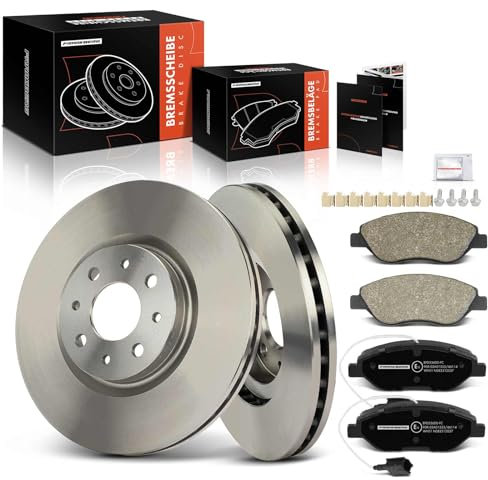 Frankberg Bremsensatz inkl. 2x Bremsscheiben + 4x Bremsbeläge Vorne Kompatibel mit Mito 955 Bravo II 198 Delta III 844 Stilo Multi Wagon 192 Replace# 77364589,9949279
