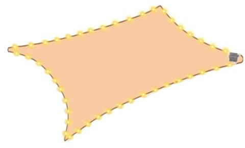 Suoumwa LED-Sonnensegel, Wasserdicht, 6,5 X 10 Fuß, Integrierte LED, Integriertes Sonnensegel, Geeignet für, Terrasse, Garten, Parkplatz