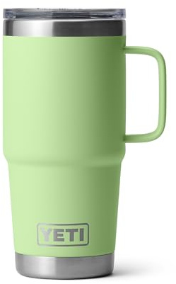 YETI Rambler 20 oz Travel Mug, Stainless Steel, Vacuum Insulated with Stronghold Lid, Key Lime