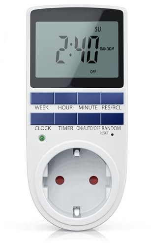 CSL - Zeitschaltuhr digital - LCD Display 5,3 cm - 3680W - 10 konfigurierbaren Programmen - Back-Up Reserve-Akku - Zufallsschaltung - integrierter Berührungsschutz