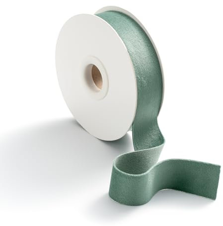 CHUQING Geschenkband Salbeigrün Samtband Grün Schleifenband Velvet Grünes Dekoband Samt, 25 mm x 9 m