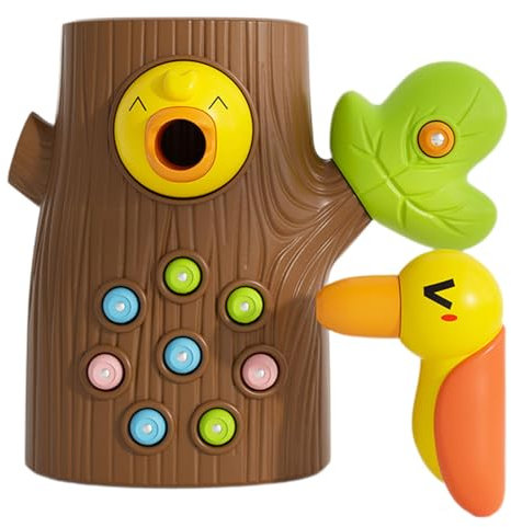 lyanny Woodpecker Feeding Game - Magnetic Bird Feeder Toy, Woodpecker Feeding Game, Fine Motor Skills Playset, Magnetic Fun For Kids, Develop Concentration And Hand-Eye Coordination