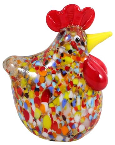 BCOATH Dekoratives Huhn Ornament Aus Glas Handgefertigte Zarte Hühnerfigur Für Tischdekoration Als Zur Einweihung Geeignet Für Zuhause Büro Und Restaurants