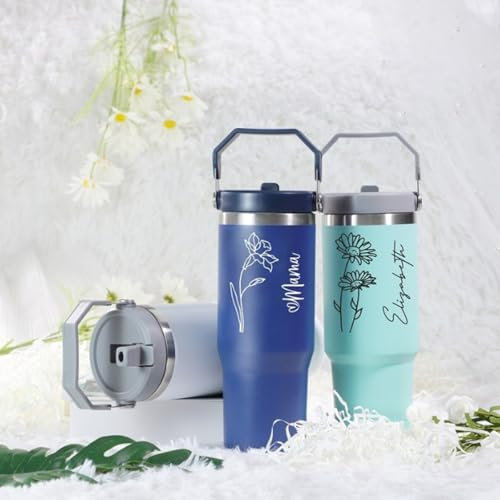 CCZUIML Personalisierte Trinkbecher, Edelstahlbecher 30 oz mit Deckel | Personalisierte Tassen, doppelwandige, isolierte Kaffeetasse für Fitnessstudio, Fitness Personalisierte Trinkbecher mit Namen