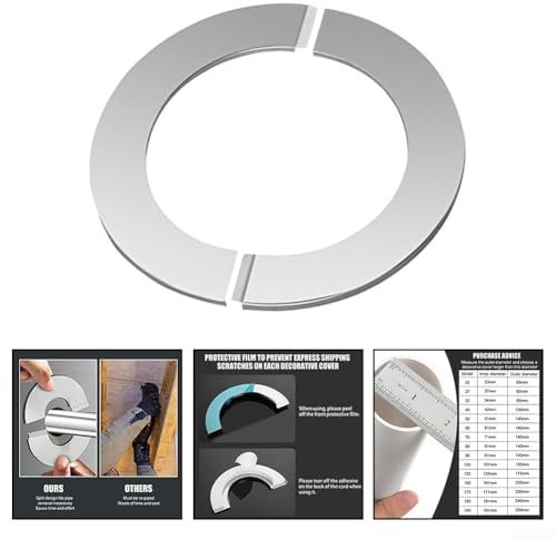 Verschönern Sie Ihr Bad oder Ihre Küche mit dieser Edelstahl-Abdeckung für Armaturen, Rohre (100 mm)