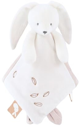 NOUKIE'S - Doudou Enfant - Doudou en Veloudoux - Snow Le Lapin - Multifonctionnel - Blanc - 1 Unité