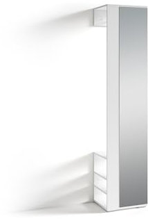 möbelando Hochschrank >Ben< in Weiß mit Spiegel 40 x 184 x 35 cm (BxHxT)