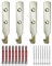 4pcs Heavy Duty Picture Hooks,Heavy Duty Picture Hanging Kit, Brass J Wall Hooks Including Screws & Wall Plugs,Picture Frame Hangers with Nails for Walls,Hanging Hooks for Hard Walls