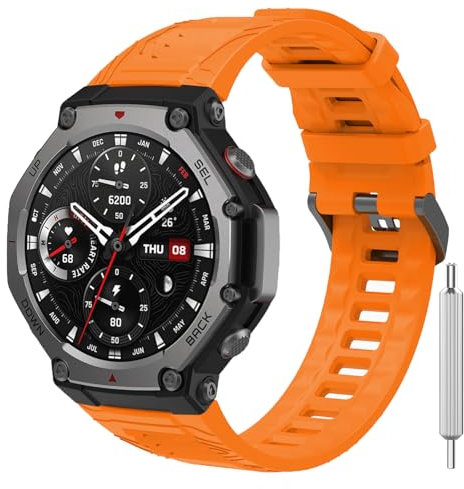 CHULN Armband Kompatibel mit Amazfit T-Rex 3, Wasserdichtes Silikon Sport Ersatzarmband für Amazfit T-Rex 3.(No host)