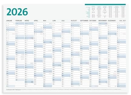 Wandkalender 2026 DIN A1 – Großer Jahreskalender mit Feiertagen, Schulferien & Monatsübersicht für Büro & Zuhause
