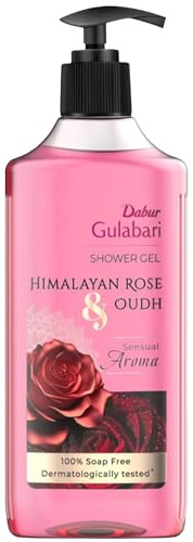 Dabur Gulabari Shower Gel-Himalayan Rose & Oudh - 500ml | Sensual Aroma | Luxurious body wash | Radiant Rose glow | No Parabens & Silicones | 99% Pure Glycerine | 100% soap free body wash