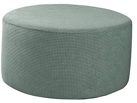 HouseVibe Runder Sitzhocker-Bezug, Fußhocker, Aufbewahrungsbezüge, Hocker, Pouf, Stretchbezüge, maschinenwaschbar, große Größe, 58–65 cm Durchmesser, Grün