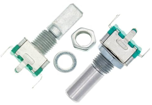 Drehgeber EC11, 20 Positionen, 360 Grad, Druckknopf, 5-poliger Griff, lang, 20 mm, mit eingebautem Druckknopfschalter, 10 Stück