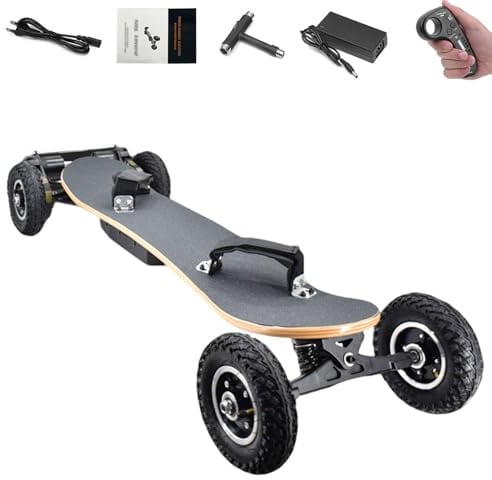 All-Terrain-Skateboard, Elektrisches Offroad-Skateboard, 2×1650W Motor, bis 40 km/h, 10-lagiges Deck, ideal für Straße, Stadt & Pendeln Rounded-Corners